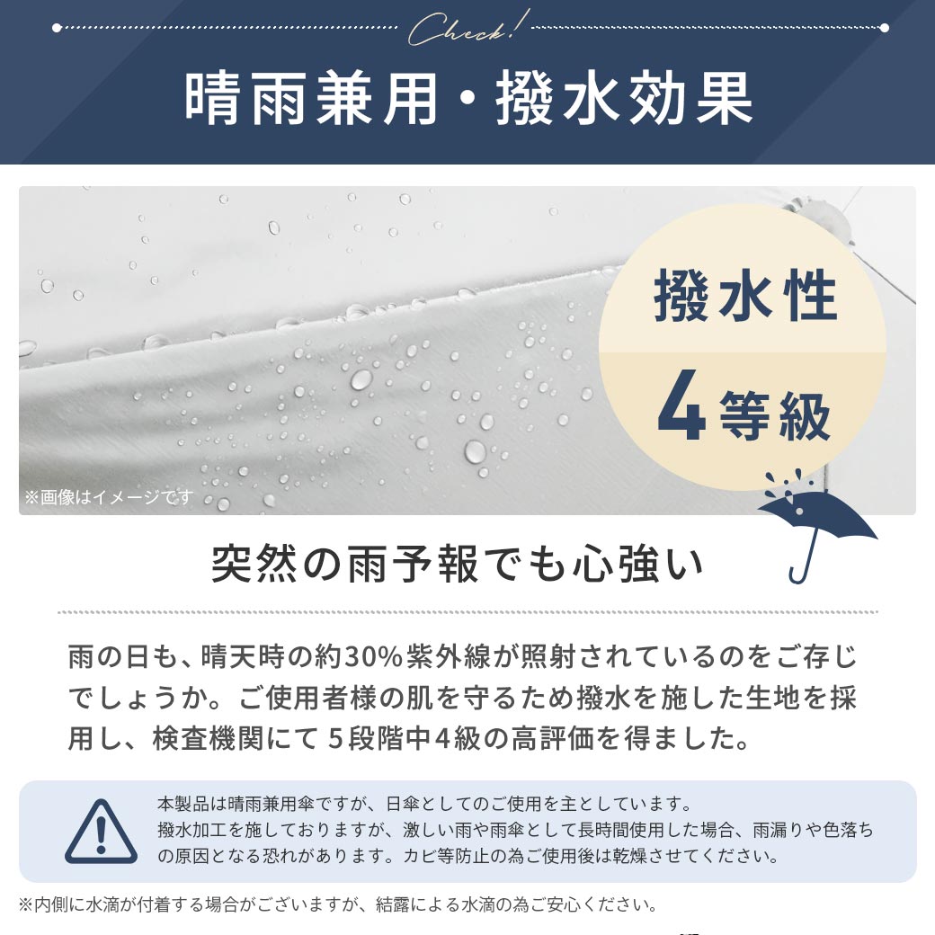 【2026新作】超軽量 100％完全遮光 UVカット 日傘/雨傘/晴雨兼用傘 ブラックコーティング 折りたたみ傘 Karuru.(カルル)　無地/切替 親骨50cm