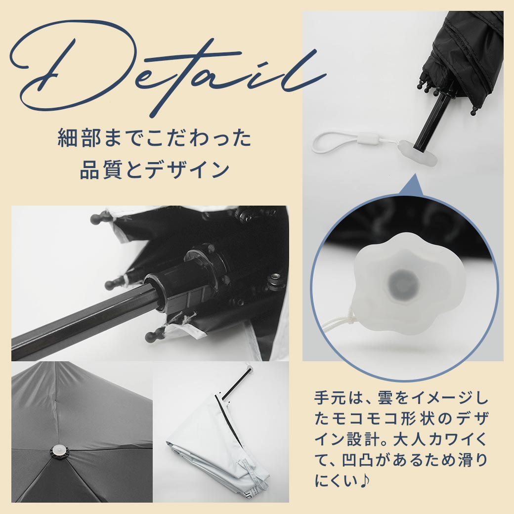 【2026新作】超軽量 100％完全遮光 UVカット 日傘/雨傘/晴雨兼用傘 ブラックコーティング 折りたたみ傘 Karuru.(カルル)　無地/切替 親骨50cm