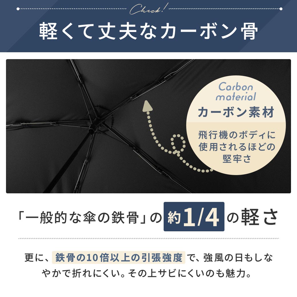 【2026新作】超軽量 100％完全遮光 UVカット 日傘/雨傘/晴雨兼用傘 ブラックコーティング 折りたたみ傘 Karuru.(カルル)　無地/切替 親骨50cm