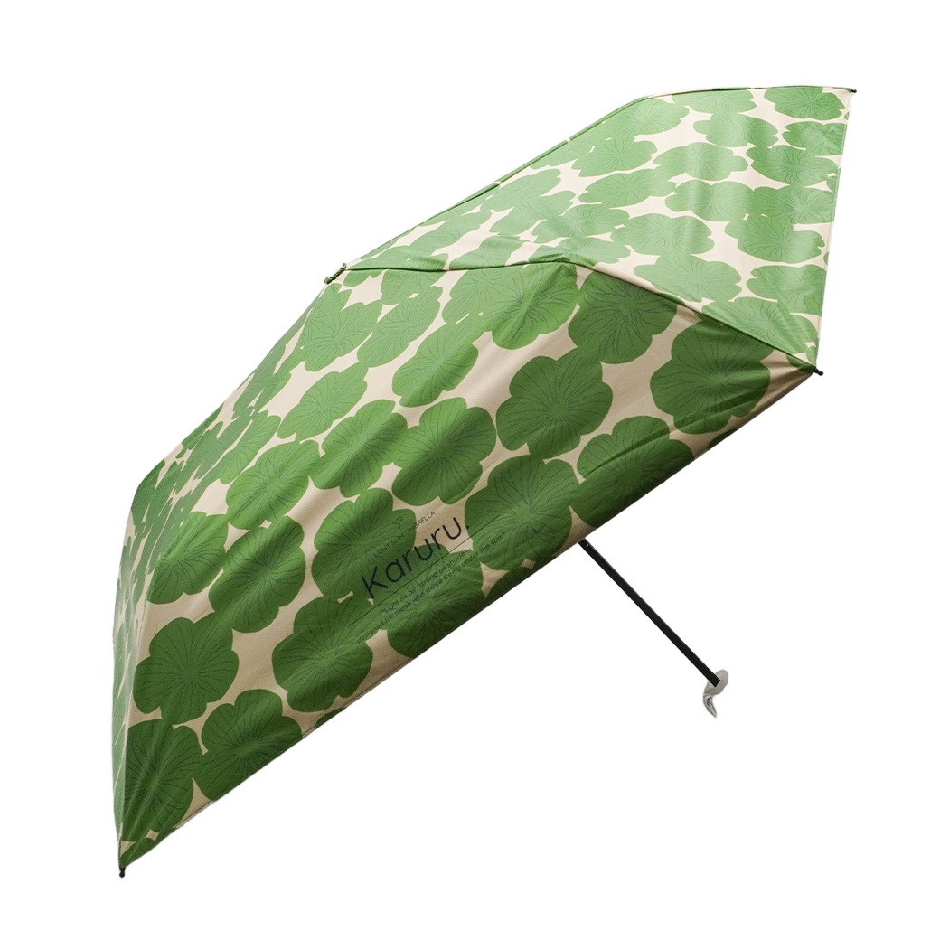 【2026新作】超軽量 100％完全遮光 UVカット 日傘/雨傘/晴雨兼用傘 ブラックコーティング 折りたたみ傘 Karuru.(カルル)　フラワー柄/ドット柄/ストライプ柄 親骨50cm