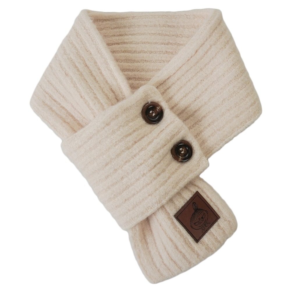 【ムーミンコラボ】リトルミイ リブニットボタン付 差込みプチマフラー ティペット 12cm×87cm Moomin