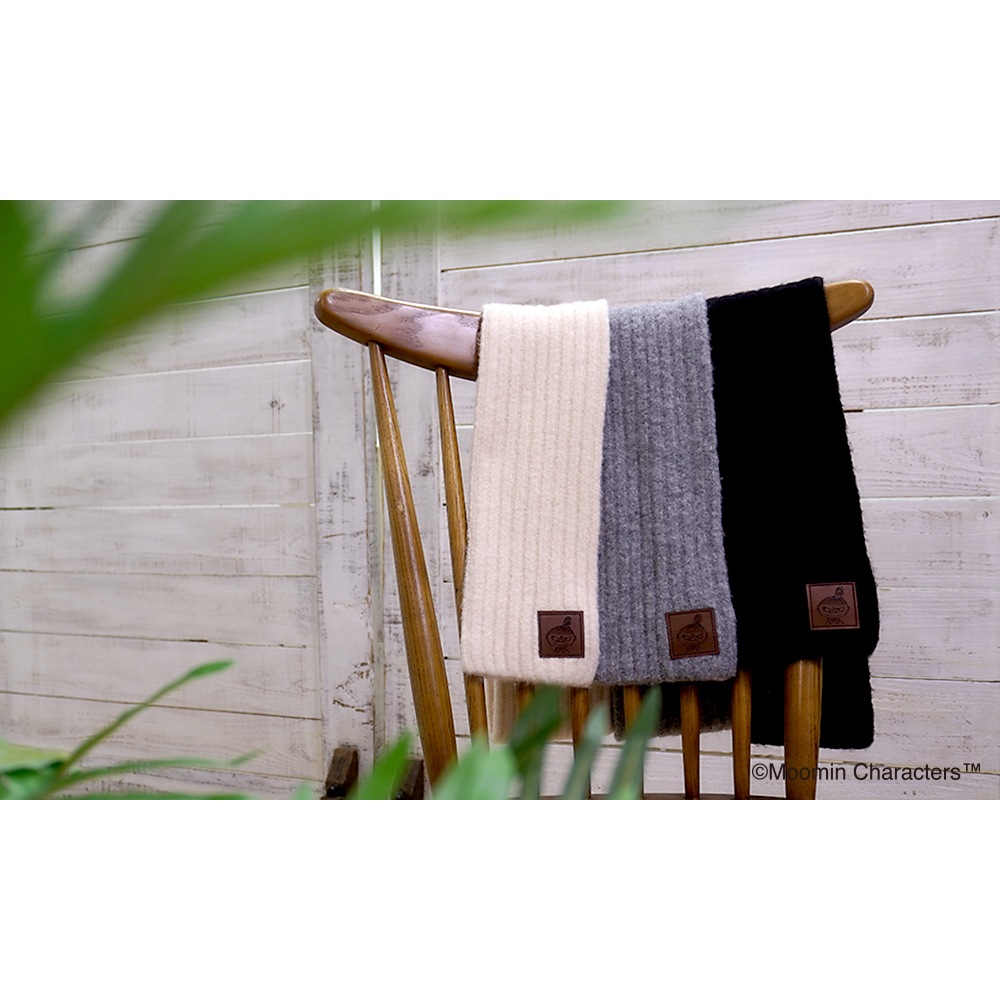 【ムーミンコラボ】リトルミイ リブニットボタン付 差込みプチマフラー ティペット 12cm×87cm Moomin