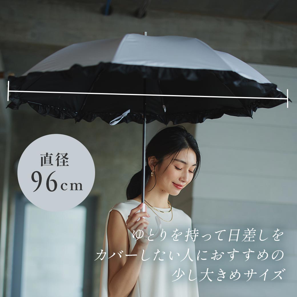 【2026新作】【遮熱効果最高レベル S65+】【UPF50+】CooList（クーリスト）高遮熱傘 フリル 2WAY折りたたみショート傘 100％完全遮光 UVカット 日傘/雨傘/晴雨兼用傘 親骨55cm