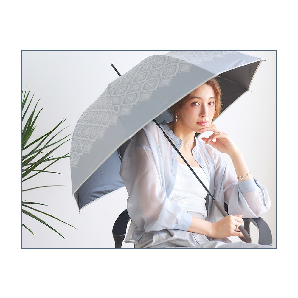 【2025新作】100％完全遮光 日傘/雨傘/晴雨兼用傘 ブラックコーティング ジャンプ傘 レース柄 親骨58cm