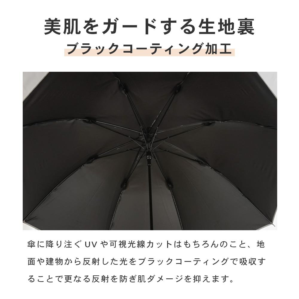 【2025新作】100％完全遮光 日傘/雨傘/晴雨兼用傘 ブラックコーティング ジャンプ傘 レース柄 親骨58cm