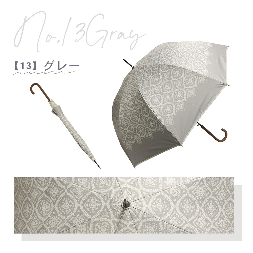 【2025新作】100％完全遮光 日傘/雨傘/晴雨兼用傘 ブラックコーティング ジャンプ傘 レース柄 親骨58cm