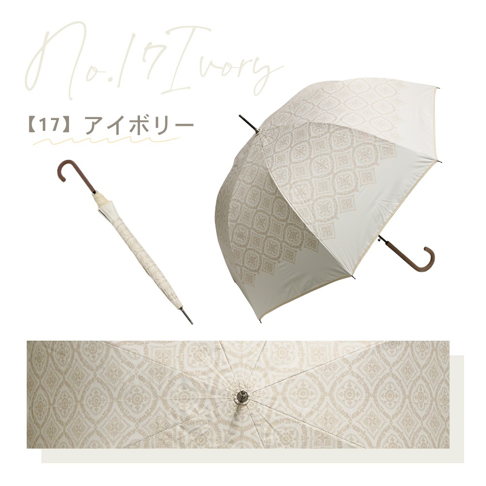 【2025新作】100％完全遮光 日傘/雨傘/晴雨兼用傘 ブラックコーティング ジャンプ傘 レース柄 親骨58cm