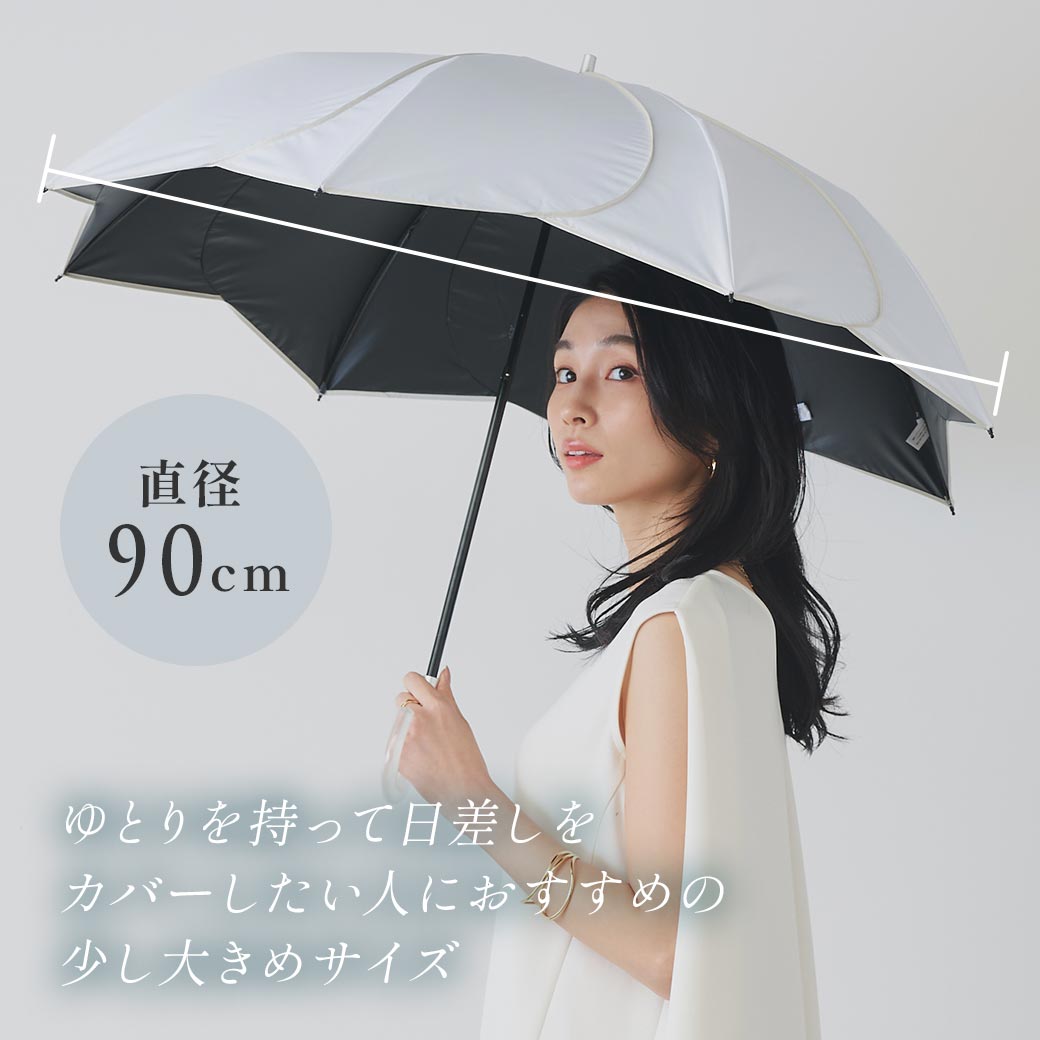 【2026新作】【遮熱効果最高レベル S65+】【UPF50+】CooList（クーリスト）高遮熱傘 花びらライン 2WAY折りたたみショート傘 100％完全遮光 UVカット 日傘/雨傘/晴雨兼用傘 親骨55cm