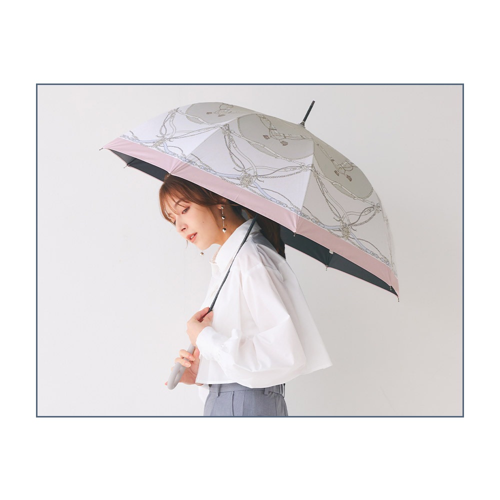 【2025新作】100％完全遮光 日傘/雨傘/晴雨兼用傘 ブラックコーティング ジャンプ傘 スカーフ柄 親骨58cm