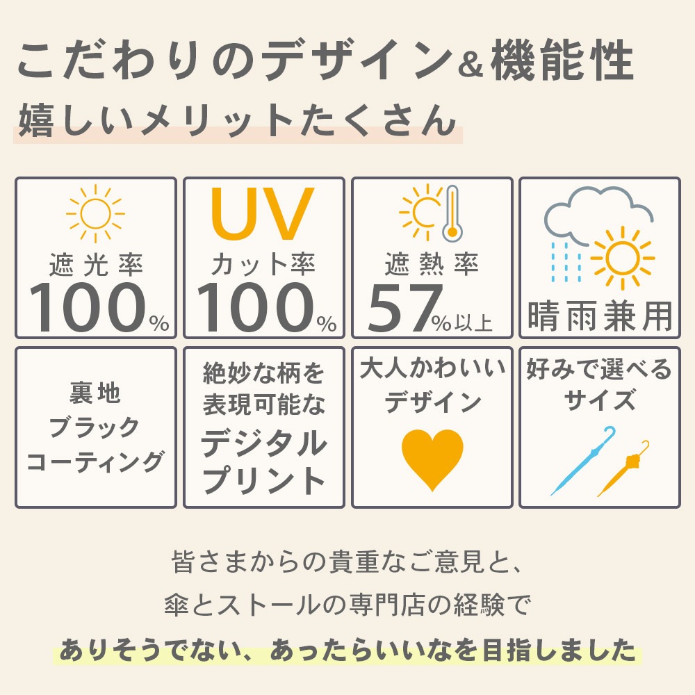 【2025新作】100％完全遮光 日傘/雨傘/晴雨兼用傘 ブラックコーティング 竹製ハンドル バンブーハンドル ショート傘 プロバンス柄 親骨50cm