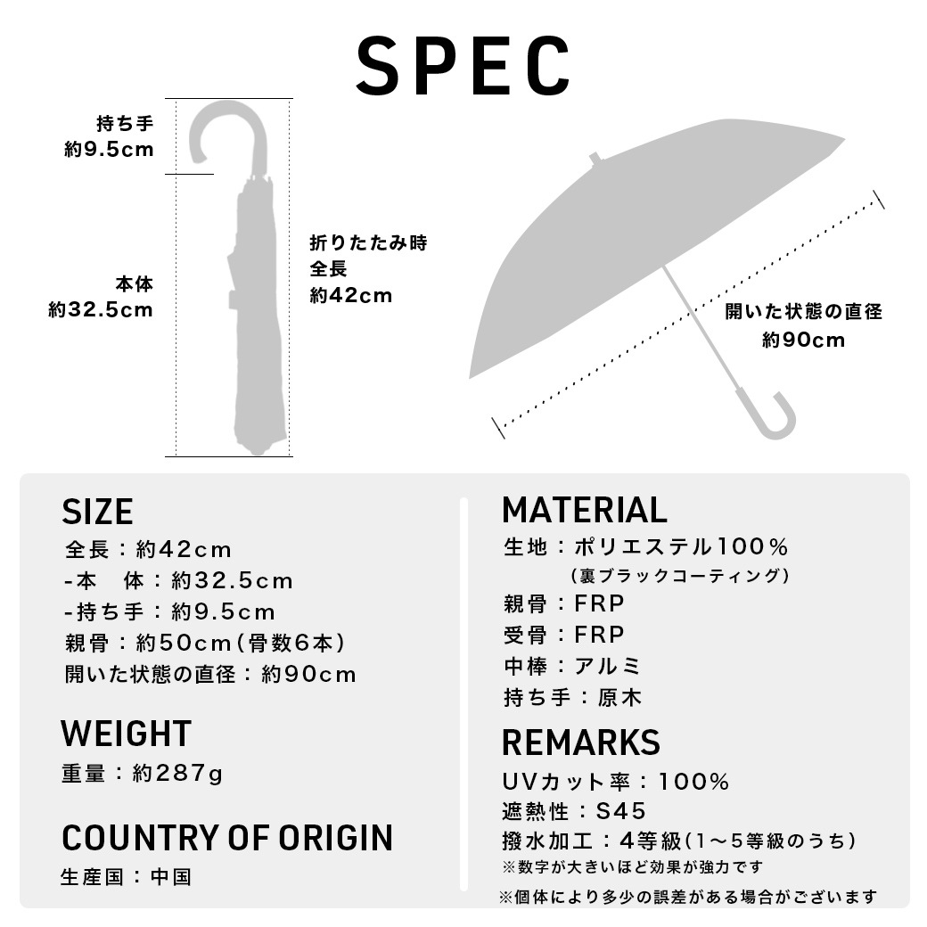 【2026新作】【ムーミンコラボ】【プレミアムシリーズ】100％完全遮光 日傘/雨傘/晴雨兼用傘 木製ハンドル 折りたたみジャンプ傘 リトルミイ バッジアート 親骨50cm Moomin