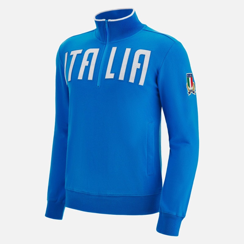 macron マクロン ラグビーイタリア代表 ウェア ウォームアップジャケット 22-23 FIRイタリアラグビー トラベル 1/4ZIP ジャケット