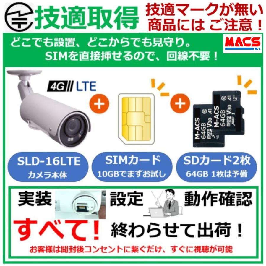SLD-16LTE SIM+SDカードセット販売　日本製　モバイル通信　SIM カメラ　LTE対応　屋外用フルHD IPカメラ（200万画素）