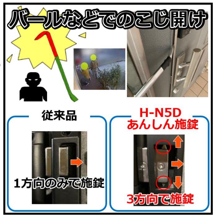 H-N5D（エイチエヌ・ファイブディー） 開き戸用 室内機縦型 非常キー付き 電子錠　デジタルロック スライドドア 電子錠 オートロック