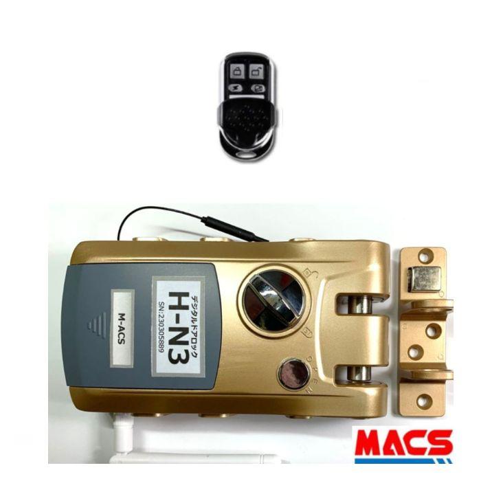 リモコン1個 H-N3 デジタルロック 引き戸 電子錠 リモコン/スマホで解錠 簡単取付 オートロック ホルソー穴あけ不要　スライドドア 引き戸扉 対応