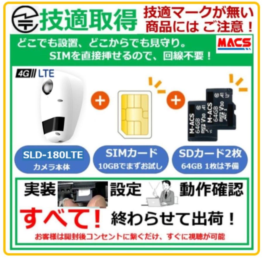 SLD-180LTE 「技適取得済み」SIM SDカード実装済み販売 日本製 モバイル通信 SIM カメラ LTE対応　屋外用 IPカメラ