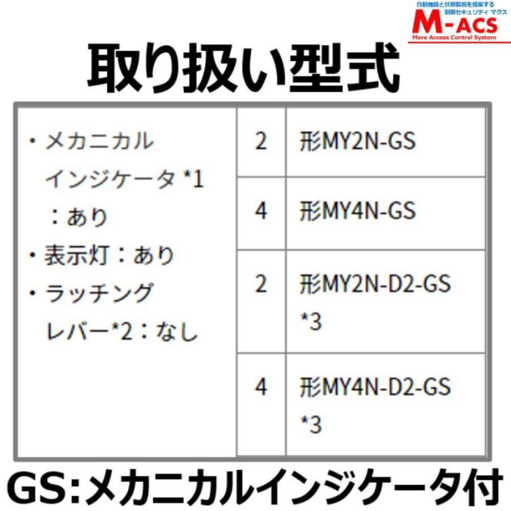 MY4N-D2 (GS) DC24V 販売数 10個 並行輸入品 オムロン OMRON 【GS:メカニカルインジケーター付】