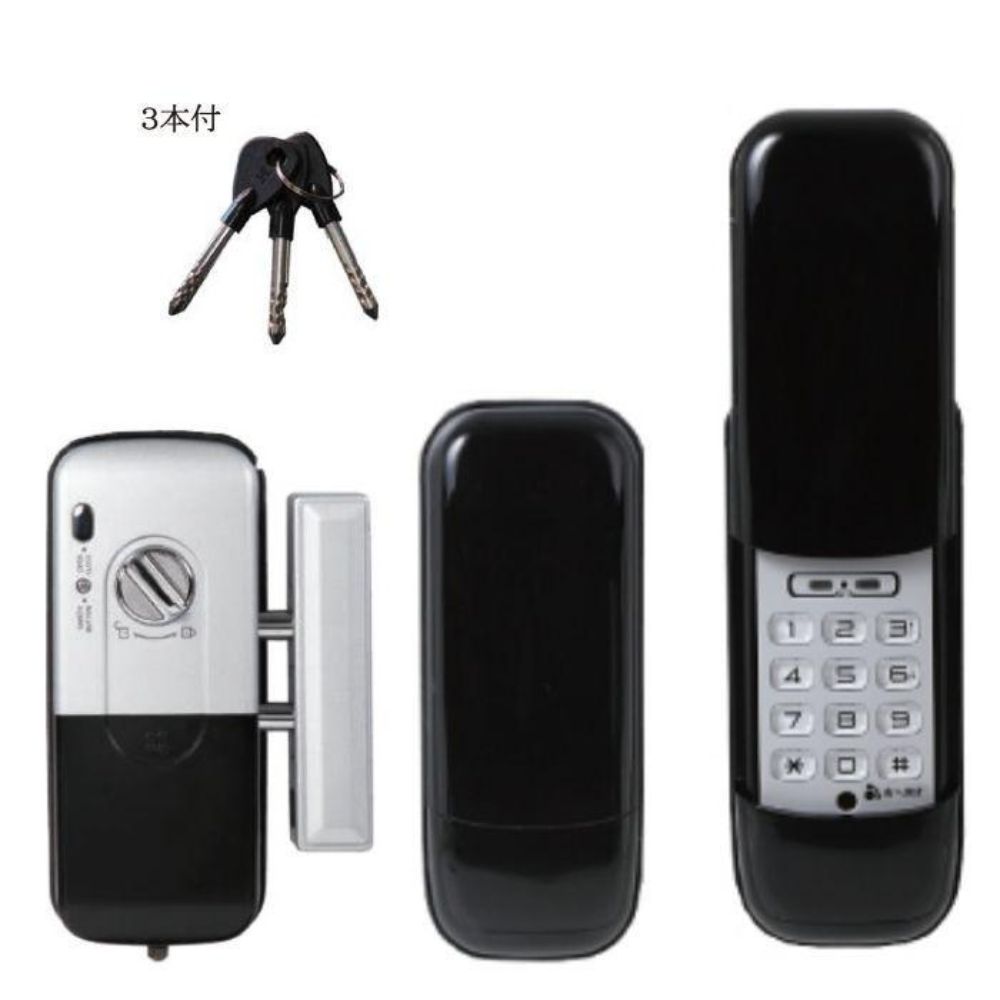 動画あり ID-202TAB-B（ブラック） 室内機:縦型　非常キー３本　コストパ重視の暗証番号入力式 ロックマンジャパン ID-202TA-B 　おしゃれ 電子錠