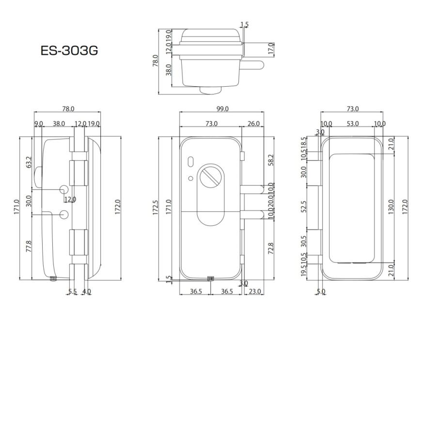 ES-303G 強化ガラス(12mm)専用　解錠方法:暗証番号/Mifare ICカード(taspo使用可) EPIC エピック