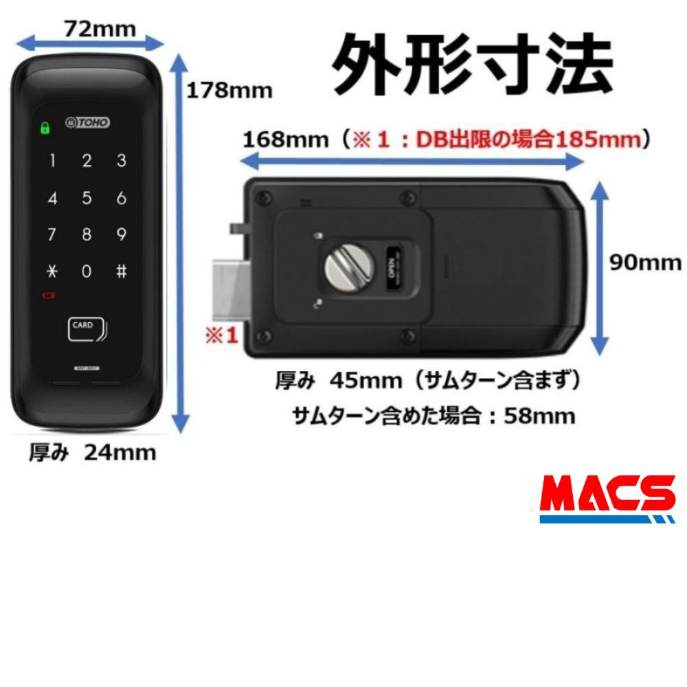 GRT-301T リモコン1個 室内機横型 コスパ マルチ解錠　電子錠 (暗証番号,ICキー,リモコン) 東邦金属　TOHO