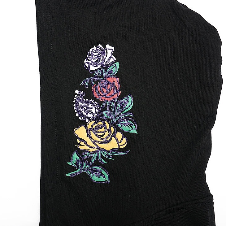 Flower Embroidery Full Zip Hoodie
