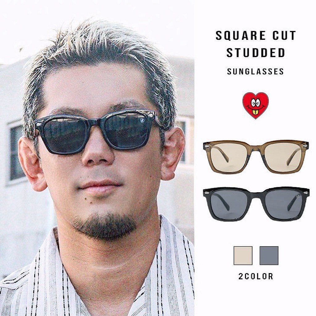 Square Cut Studded Sunglasses