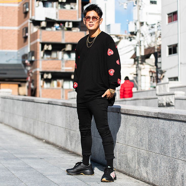 Heart logo total pattern Sweatshirt