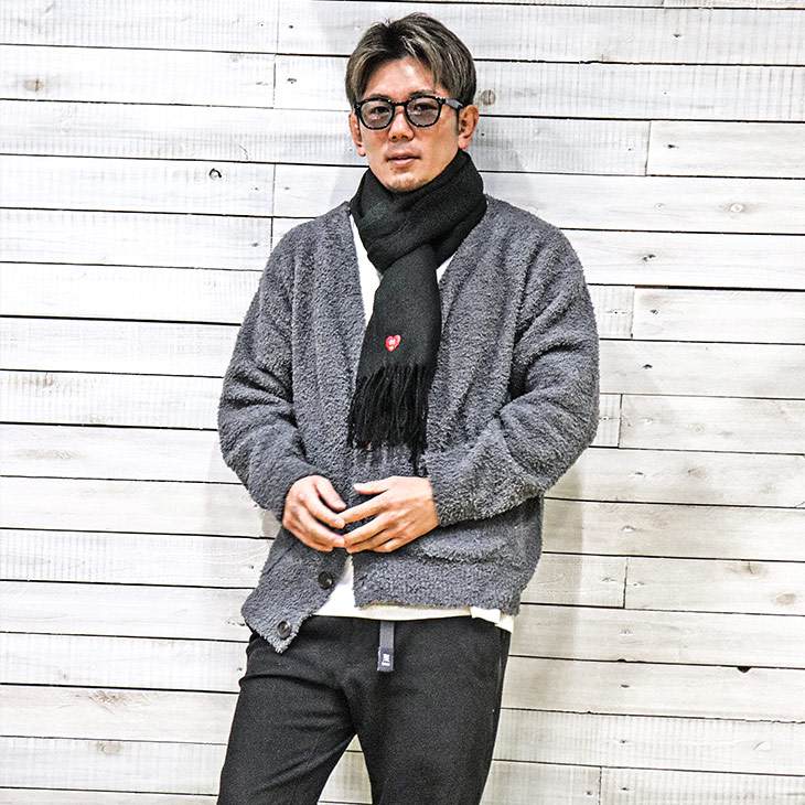 BOSS ホワイト マフラー Magelo R Scarf L Peroligon embroidery Scarf マフラー｜皇治プロデュース