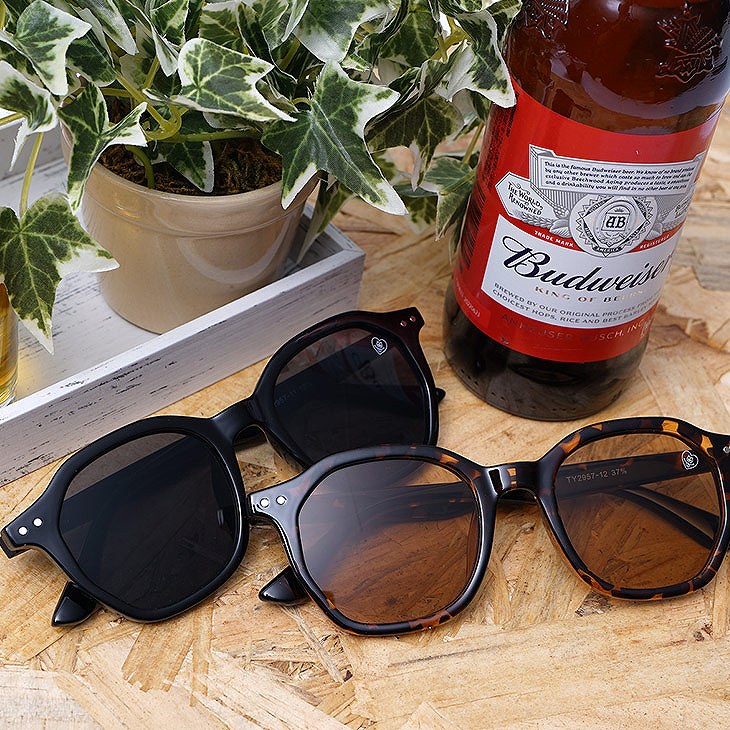 Four Studs Flat Lens Sunglasses