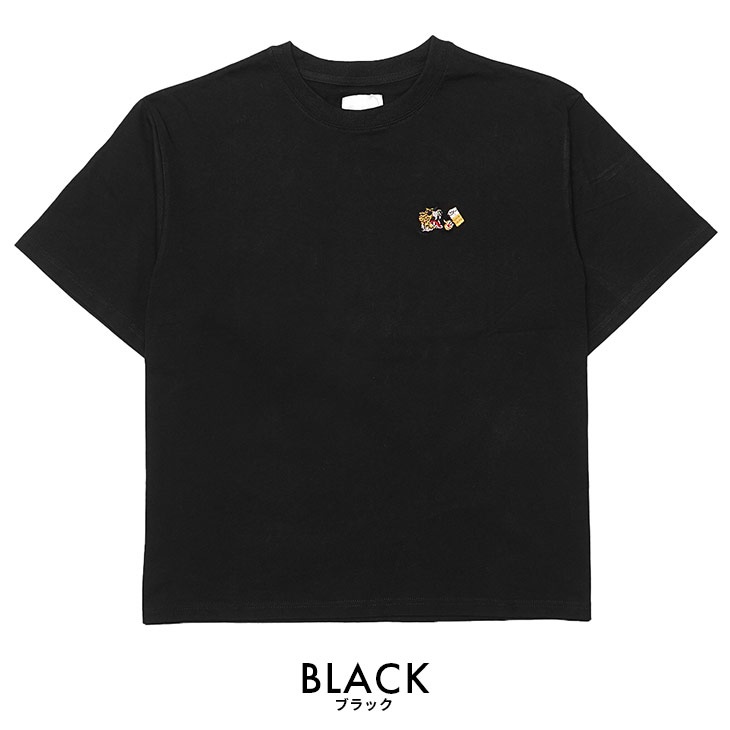 ヒョウワンポイント刺繍半袖Tシャツ