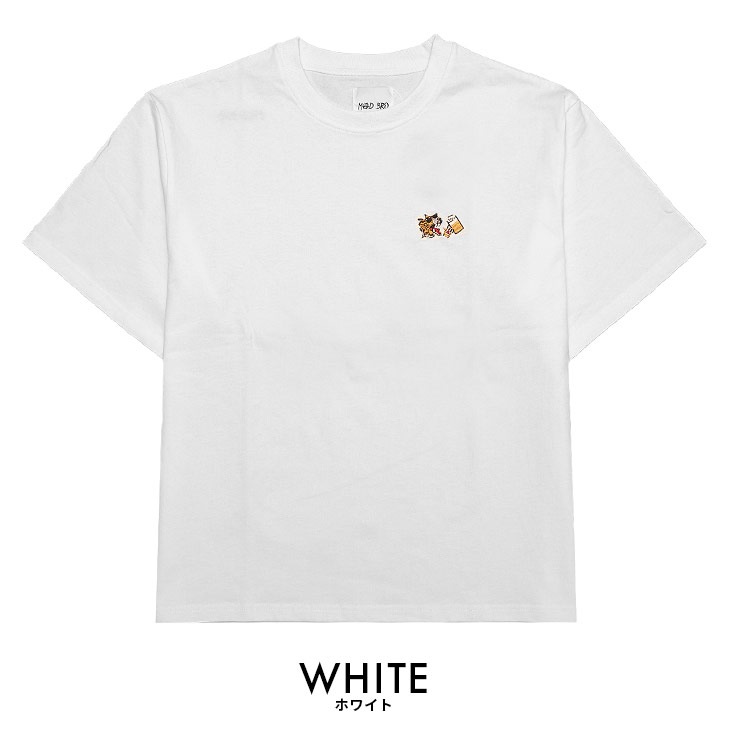 ヒョウワンポイント刺繍半袖Tシャツ