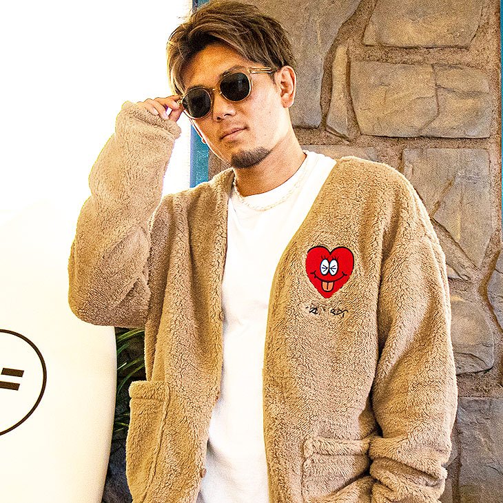 Heart Embroidery Fleece Cardigan