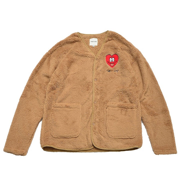 Heart Embroidery Fleece Cardigan