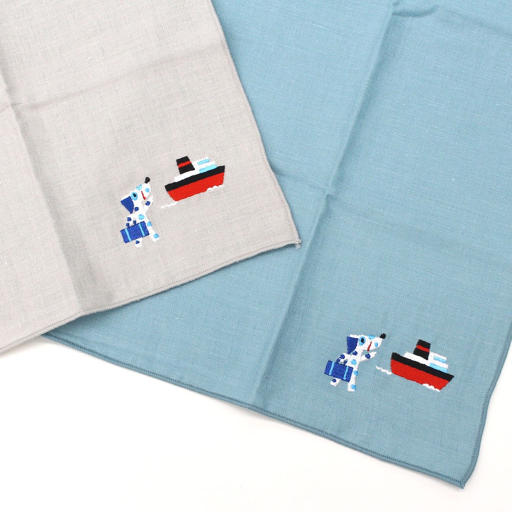 スーベニール×ブルーダル　刺繍ハンカチ