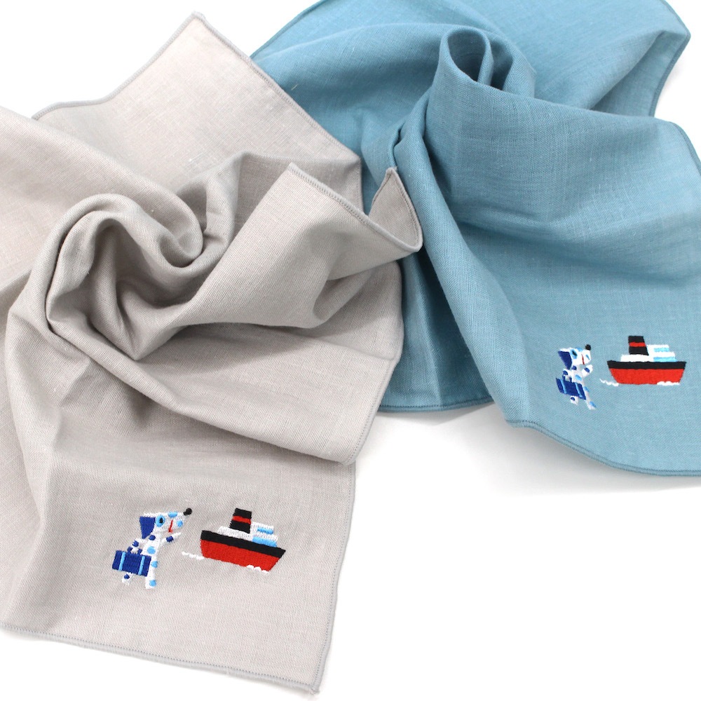 スーベニール×ブルーダル　刺繍ハンカチ