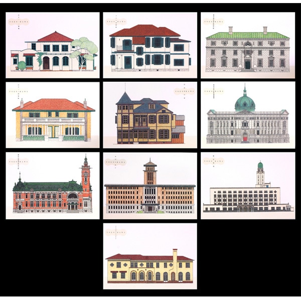 島口暉生画「横浜歴史的建造物」ポストカードBOX