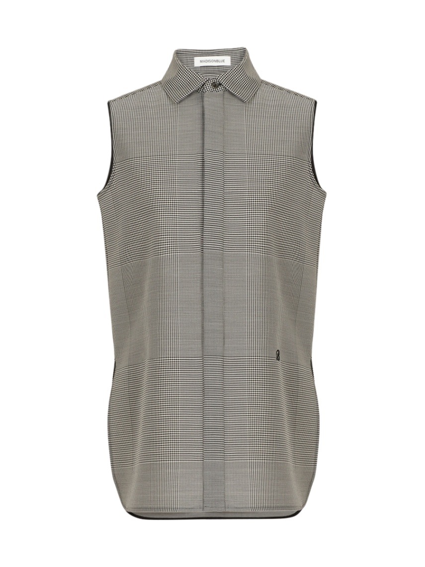 MADISONBLUE - 【MADISONBLUE】FLY FLONT SLEEVELESS SHIRT FLY FRONT S/L SHIRT GLENCHECK | WOMEN | MADISONBLUE