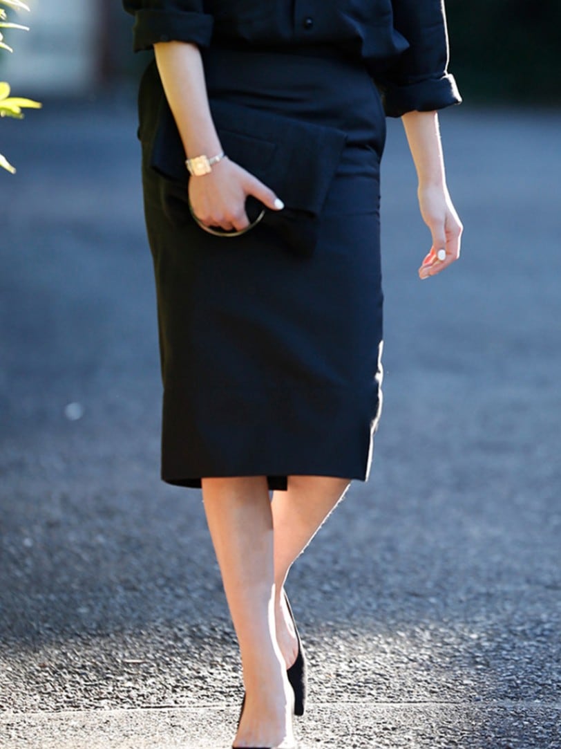 マディソンブルー　SOFIE LONG SK C/L ロゴ入りスカート　ネイビー マディソンブルー SOFIE LONG SK C/L ロゴ入りスカート ネイビー SOFIE