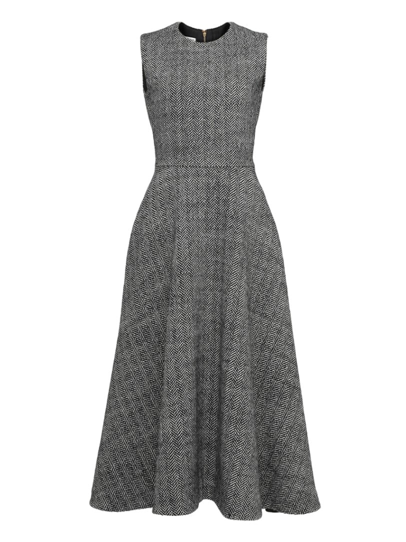 【週末限定値下げ】マディソンブルー フィット&フレアワンピース サイズ1 SLEEVELESS FIT&FLARE DRESS HERRINGBONE | ONE-PIECE | MADISONBLUE