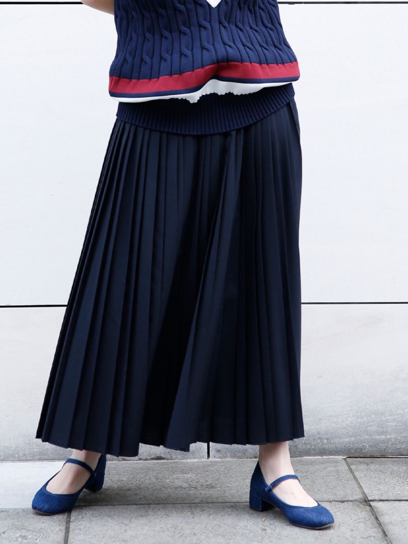 新品タグ付✨MADISONBLUE 2023 スカート ウール トロピカル 01 SOLD OUT＞PLEATEDLONG SK W TROPICAL | SEASON | MADISONBLUE