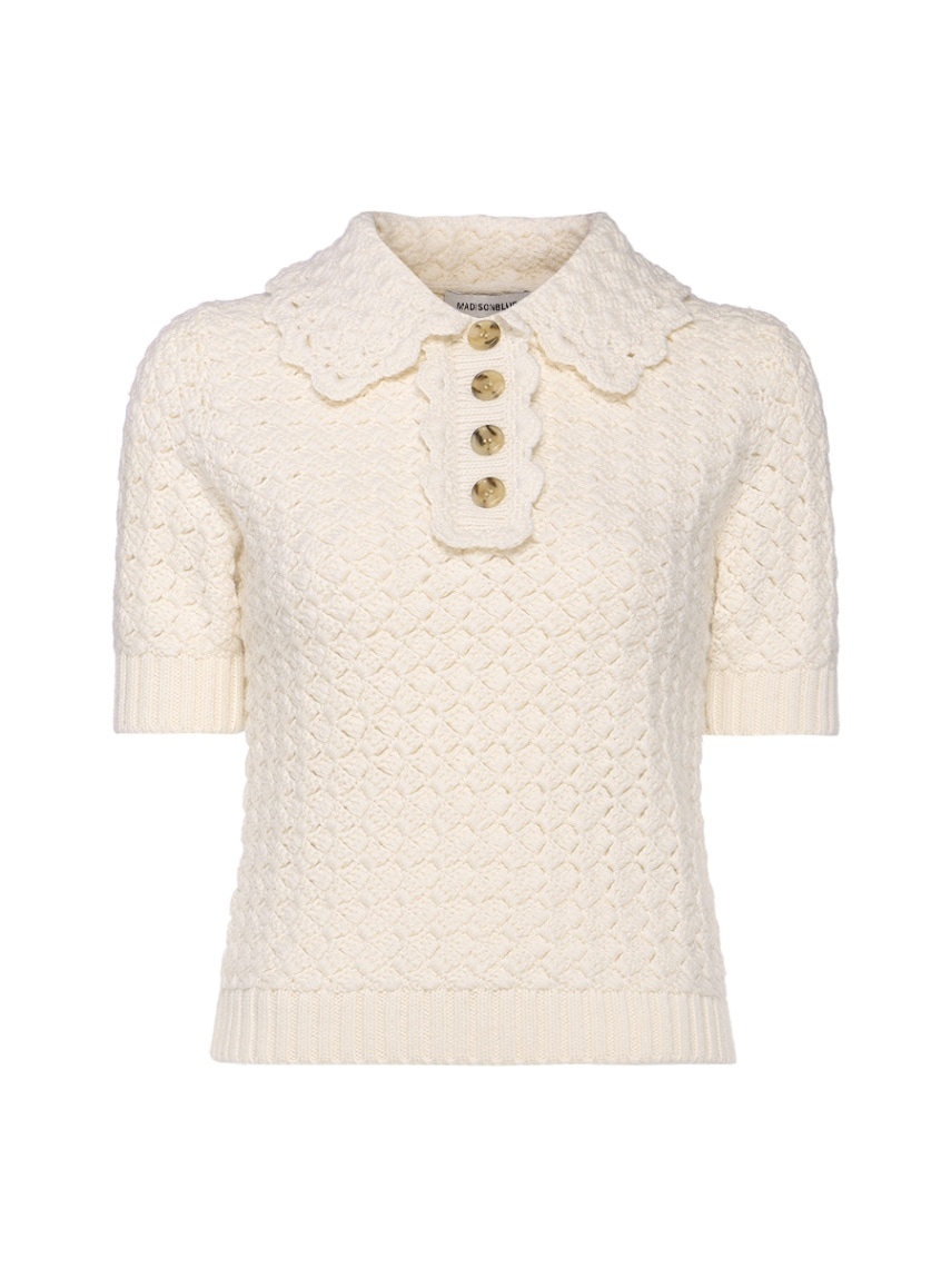 値下げ　MADISONBLUE POLO KNIT　ネイビー MB251-8024-03-BLACK