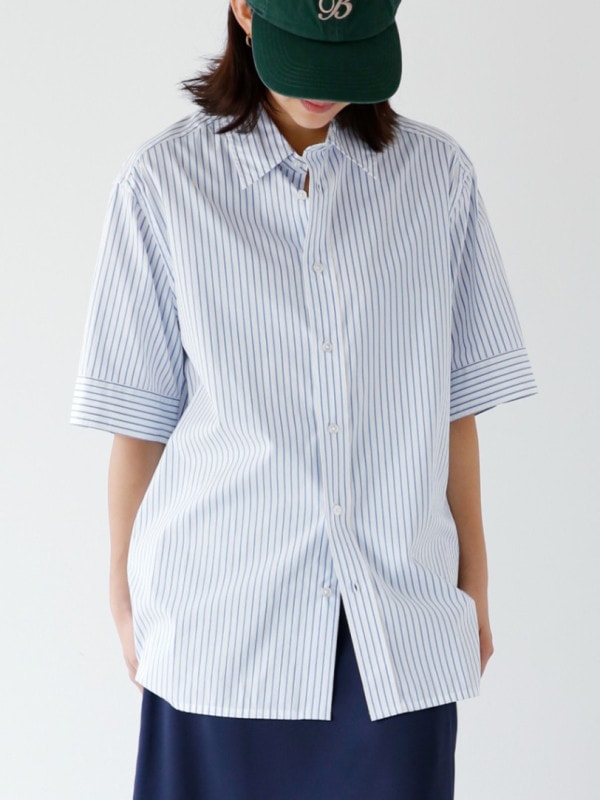 RELAXED FIT S/S SH P.STRIPE