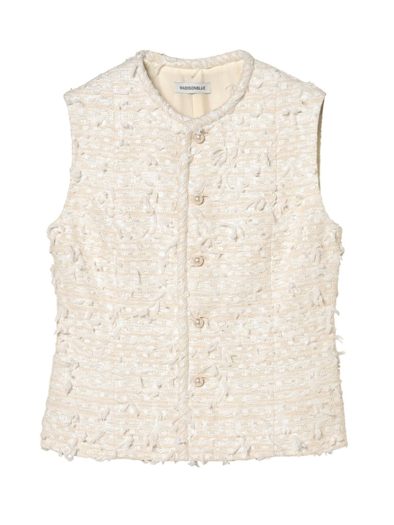 CREW NECK VEST RIBBON TWEED | JACKET | MADISONBLUE