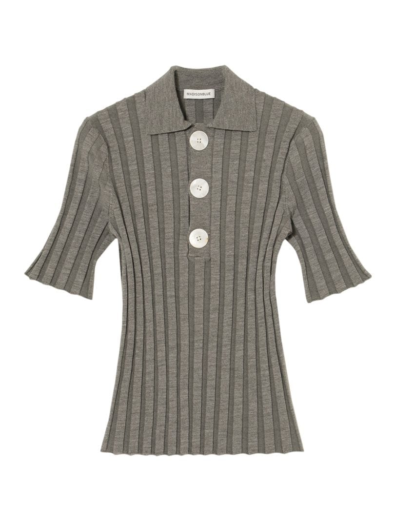 H/S WIDE RIB POLO | KNIT | MADISONBLUE