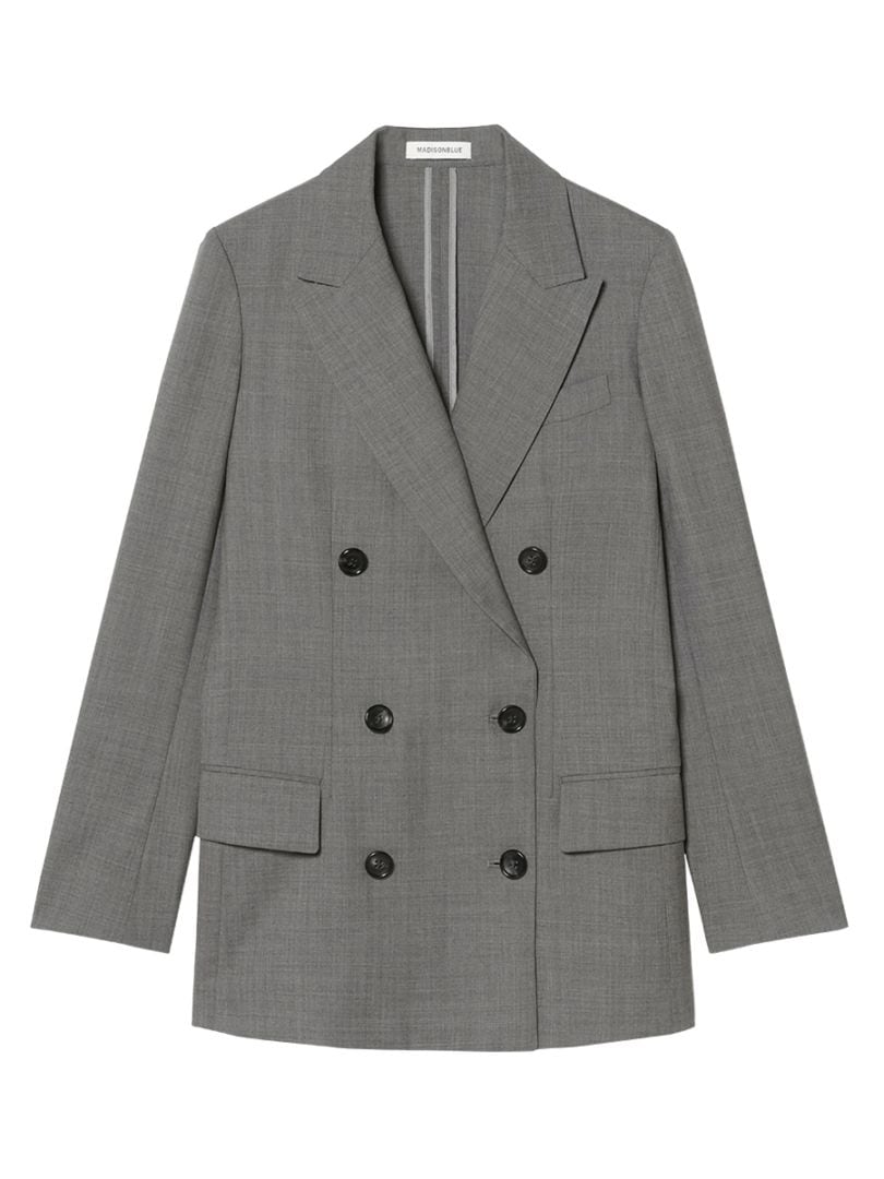 MADISON BLUE グレー ダブルブレスト コート サイズ2 UNLINED BLEECKER W6B BLAZER W TRO | JACKET | MADISONBLUE