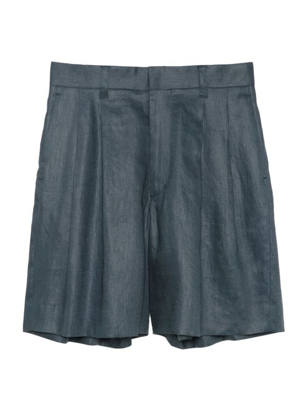 WIDE TUCK SHORTS LINEN