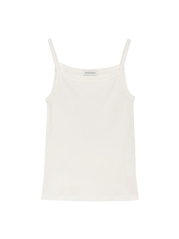 EMBROIDERED TRIM CAMISOLE SOFT COTTON