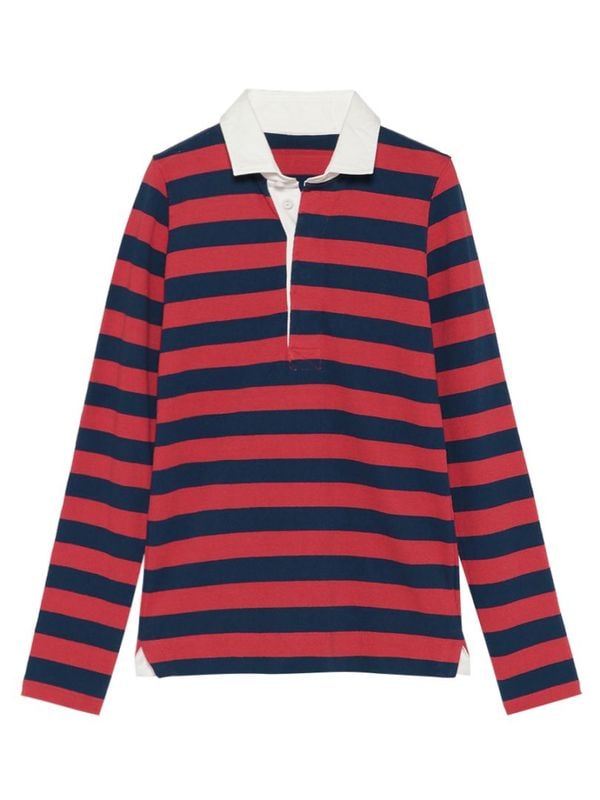 SLIM FIT RUGBY SHIRT COTTON BORDER