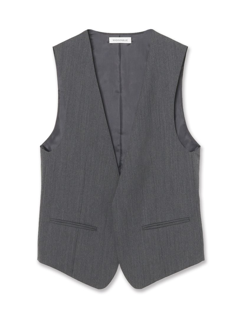 マディソンブルー　RUNNING PT HERRINGBONE 00 BUTTONLESS GILET HERRINGBONE | WOMEN | MADISONBLUE