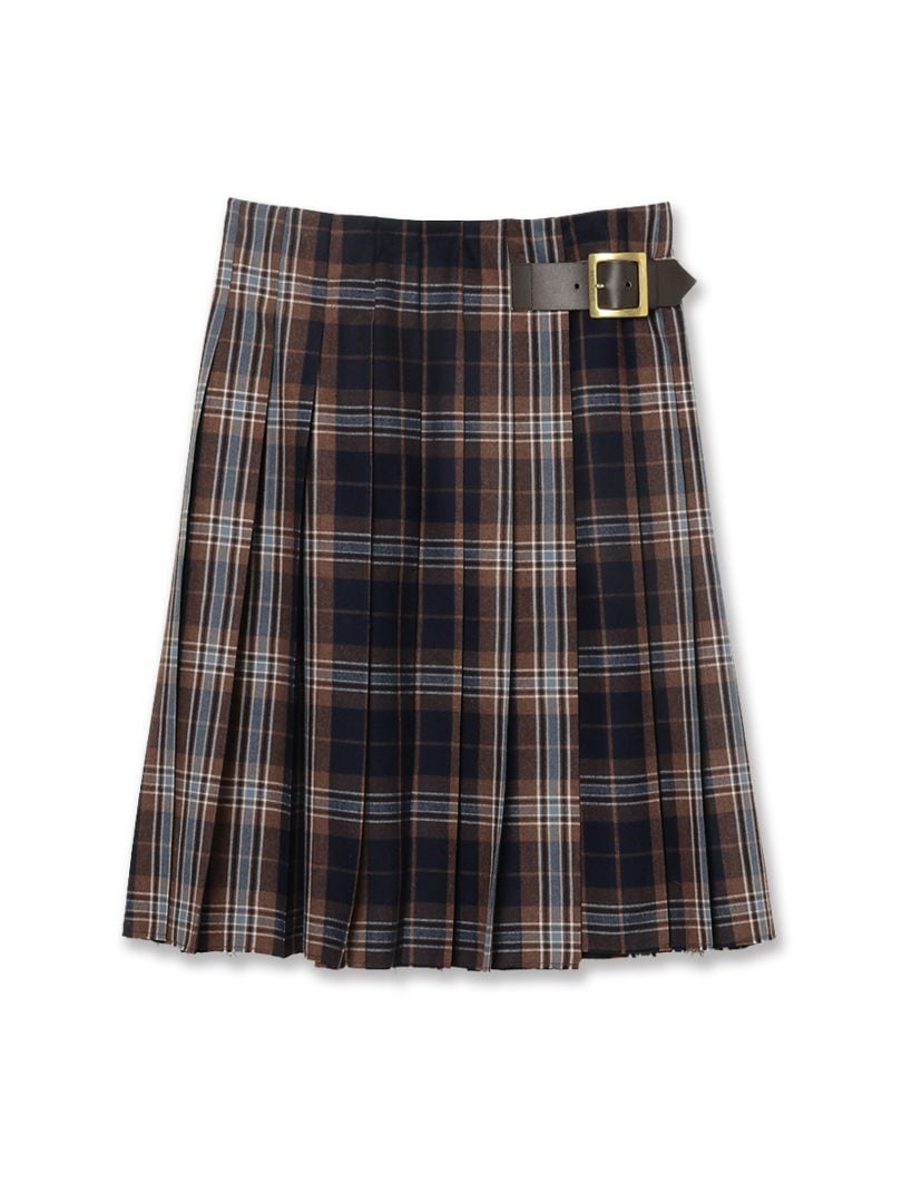 マディソンブルー PLEATED WRAP SKIRT CHAMBRAY PLEATED WRAP SKIRT CHECK | WOMEN | MADISONBLUE